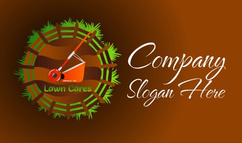 Logotipo De Cortadora De Césped Naranja