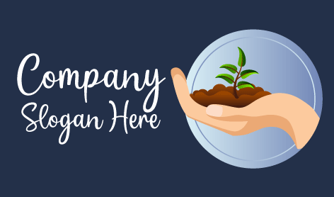 Logotipo De Césped Con Partes De Plantas