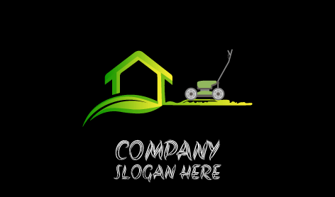 Logotipo De Casa Con Césped Brillante