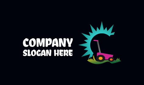 Logotipo De Césped Con Sol Puntiagudo