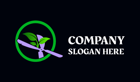 Logotipo De Césped Con Corte De Tallos