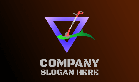 Logotipo De Césped Exuberante Triangular