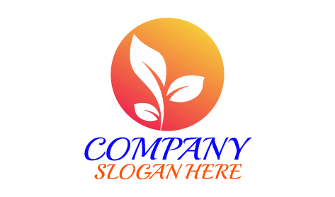 Logo Foglia Silhouette Circolare