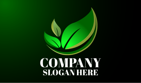 Logotipo De Hoja Verde Brillante