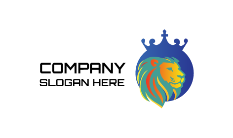 Logotipo De León Salvaje Enmarcado Con Corona
