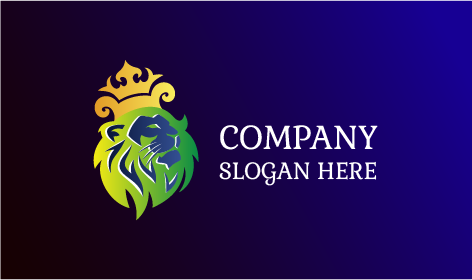 Logotipo De León Feroz Con Diadema Dorada