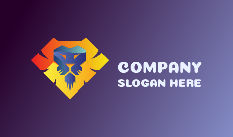 Logótipo Do Leão Com Cara De Diamante Cinzento