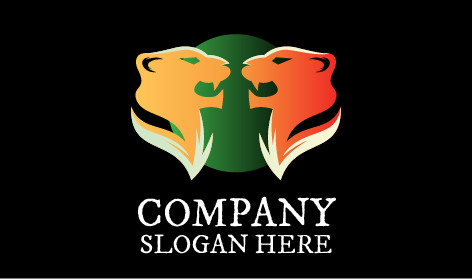 Logotipo De Leão Duplo Estrondoso