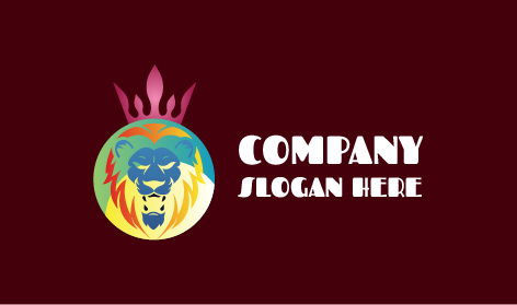 Logotipo De Animal Leão Tiara Rosa