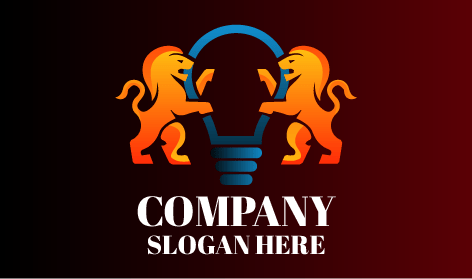 Potente Logotipo De León Con Bombilla