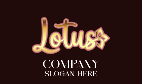 Altın Lotus Kelime Işareti Logosu