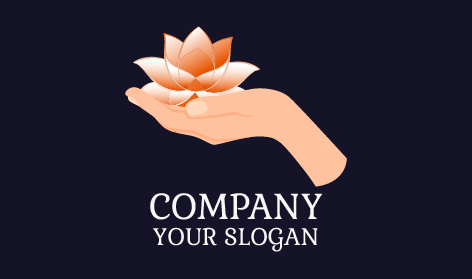 Logotipo De Mano De Loto Naranja