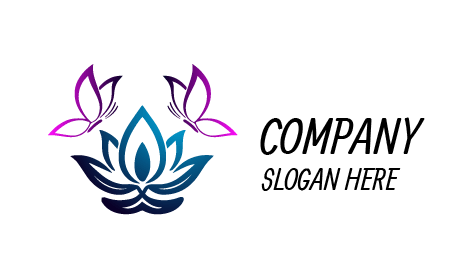 Logo Viola Del Loto Della Farfalla