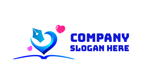 Logotipo De Amor De Bloco De Notas Azul