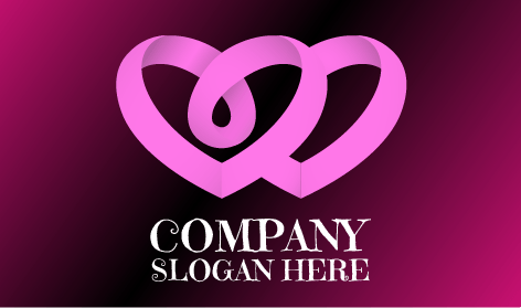 Logotipo De Amor De Coração Rosa Blush