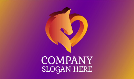 Logotipo De Amor De Coração De Lobo Castanho