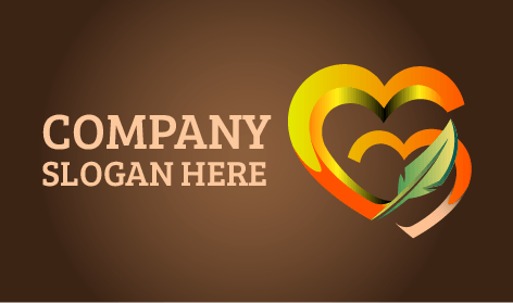 Corações Gêmeos Emplumados Amam Logotipo