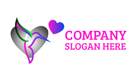 Logotipo De Amor De Coração De Colibri