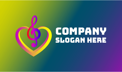 Nota Musical Coração Amor Logotipo