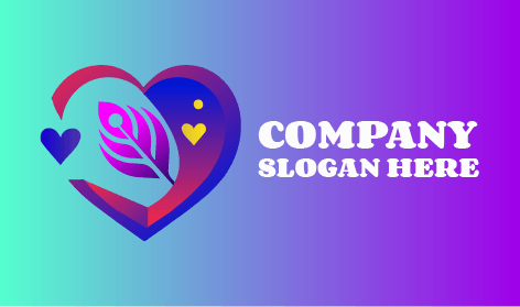 Logotipo De Amor De Coração De Pena De Pavão
