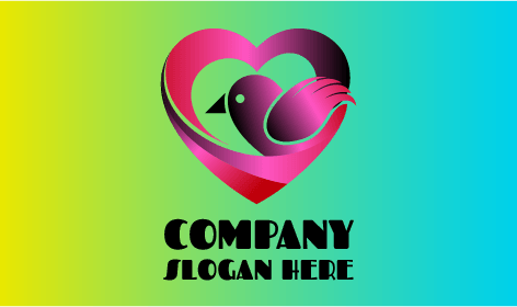 Logotipo De Amor De Pájaro Morado