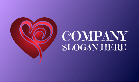 Logotipo De Amor De Corazón De Cinta Roja