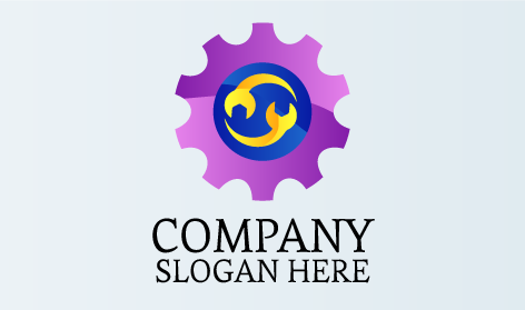 Logo Perawatan Kunci Inggris Berputar