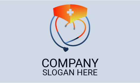 Infirmière Stéthoscope Coeur Logo Médical