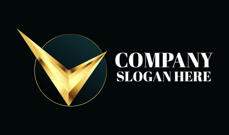 Golden Checkmark Modern Logo