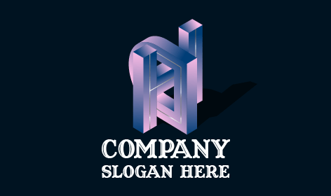 Purple Isometric Modern Structure Logo