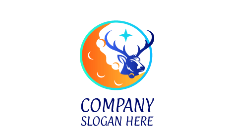 Blaues Rentier-mond-logo