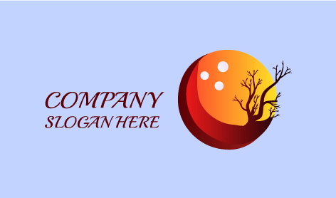 Logo Bulan Pohon Tanpa Daun