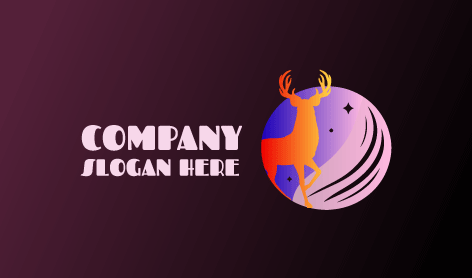 Orangefarbenes Hörner-Mond-Logo