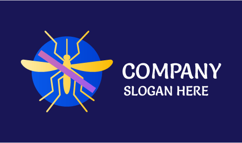 Logotipo De Mosquito Círculo Azul