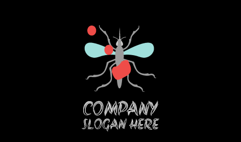 Logotipo De Silueta De Mosquito Gris