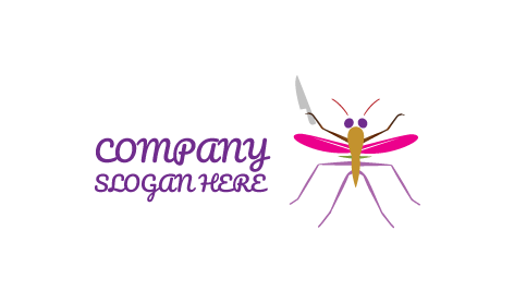 Logotipo De Mosquito Con Cuchillo