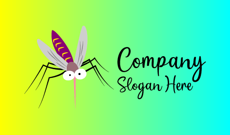 Logotipo De Mosquito Morado De Dibujos Animados