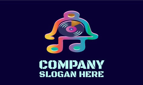 Logotipo De Música De Disco Azul