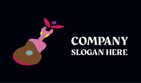 Colorful Guitar Music Logo