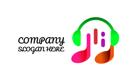 Logotipo De Música Con Auriculares De Loro