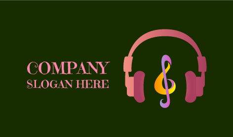 Pink Headphone Music Logo