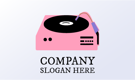 Pinkes Vinyl-player-musiklogo