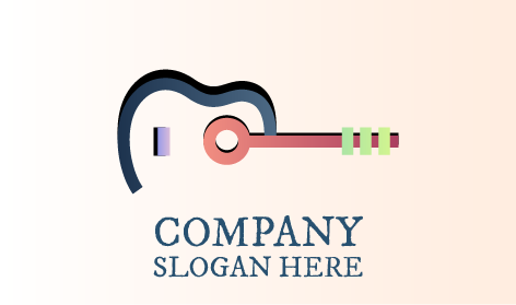 Logotipo De Música Con Guitarra Plateada