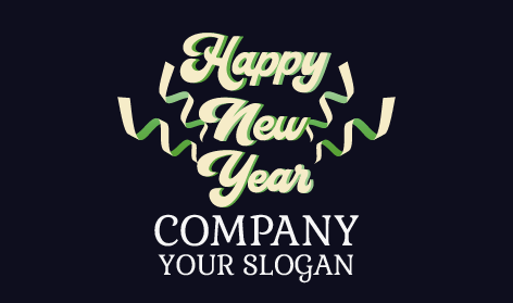 Konfetti-Überraschungs-Neujahrslogo