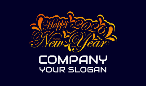 Mitternachts-Neujahrs-Prost-Logo