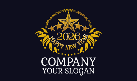 Neujahrs-Silhouette-Schild-Logo