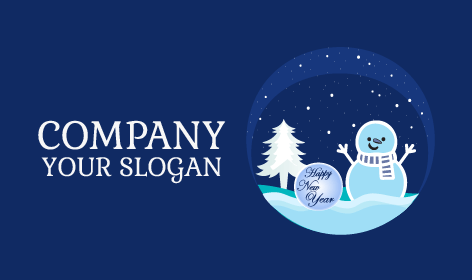 Schneemann-Neujahrsfeier-Logo