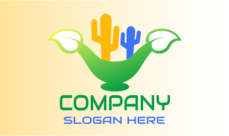 Logo Kaktus Berwarna-Warni Nirlaba