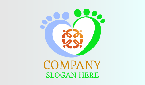 Pés Coração Logotipo Sem Fins Lucrativos