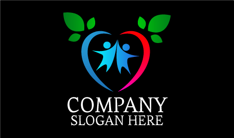 Red Blue Heart Non Profit Logo